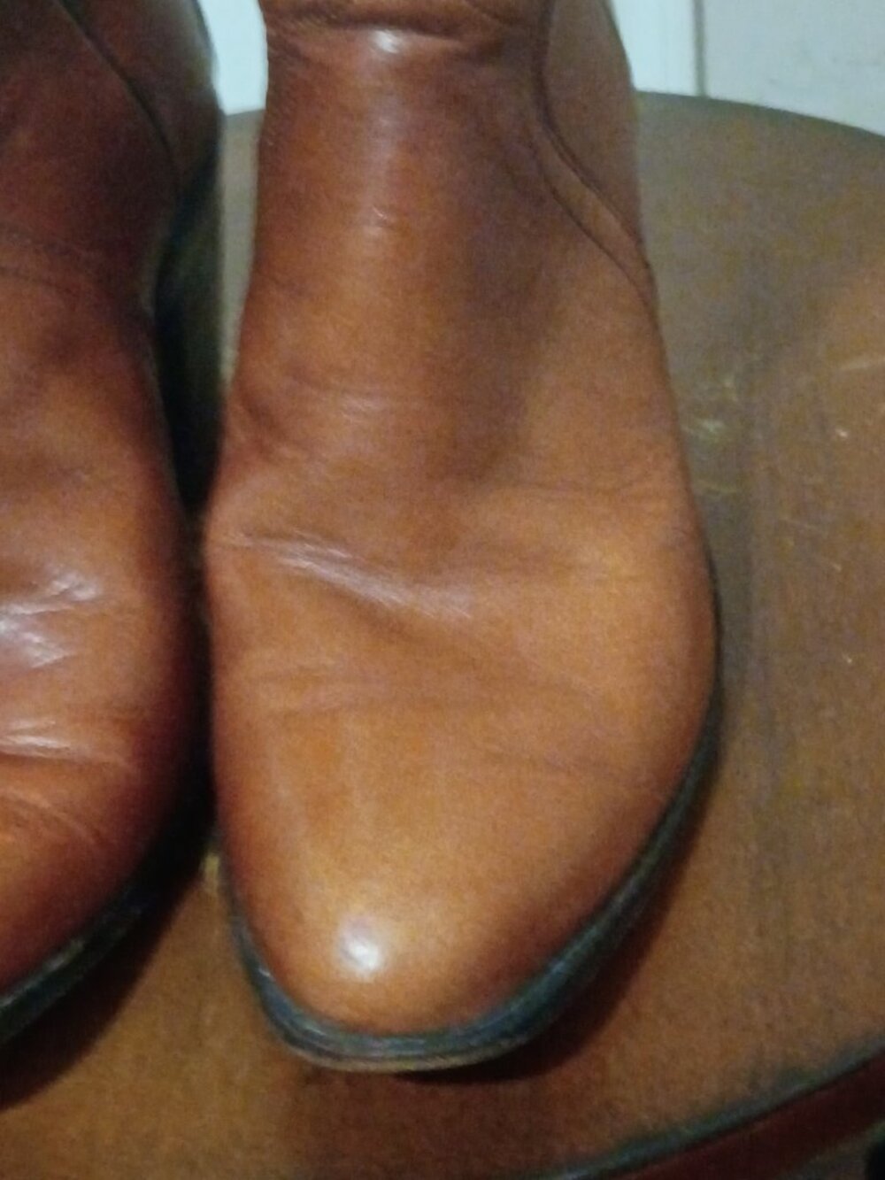 Vintage Justin Western Style L4417 Womens Sz 5B Cowboy Boots Brown Stacked Heel - Picture 9 of 13